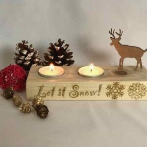 let it snow reindeer candle