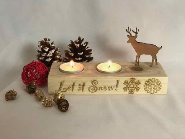 let it snow reindeer candle